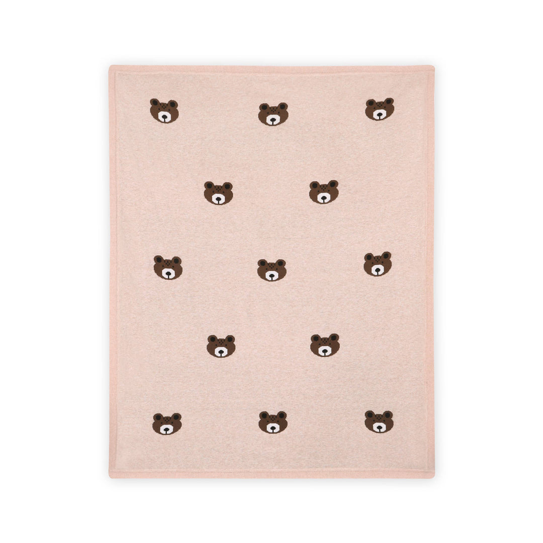 Brown Bear - Organic Cotton Jacquard Knit Baby Blanket