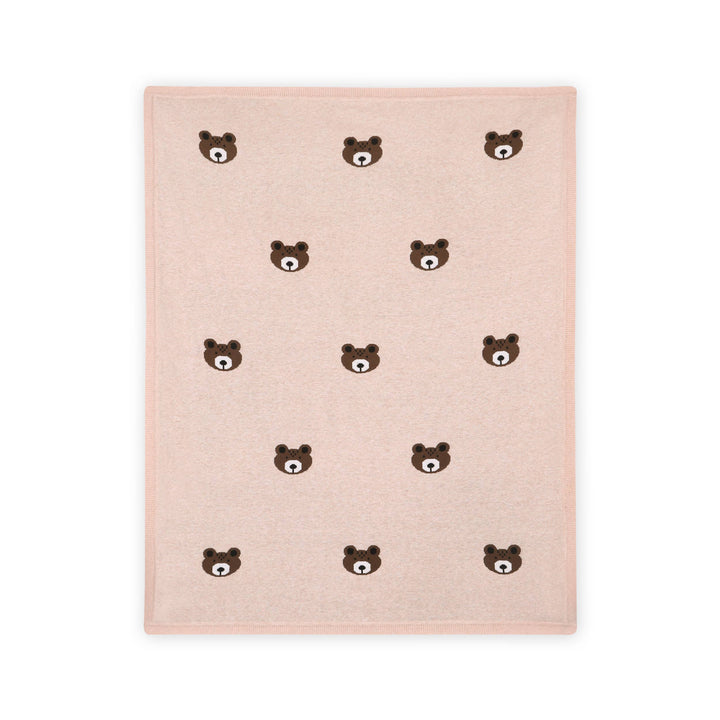Brown Bear - Organic Cotton Jacquard Knit Baby Blanket