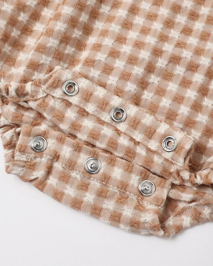 Colette Romper Fawn Gingham