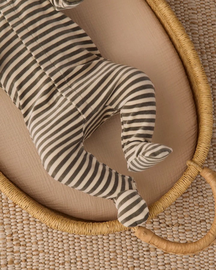Hidden Snap Footie Spruce Stripe
