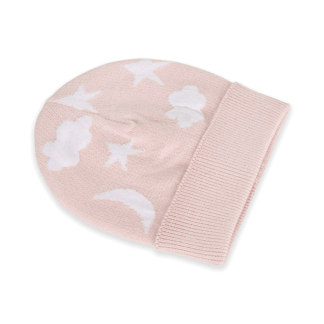 Moon &amp; Stars Dream Knit Round Baby Beanie (Organic Cotton)