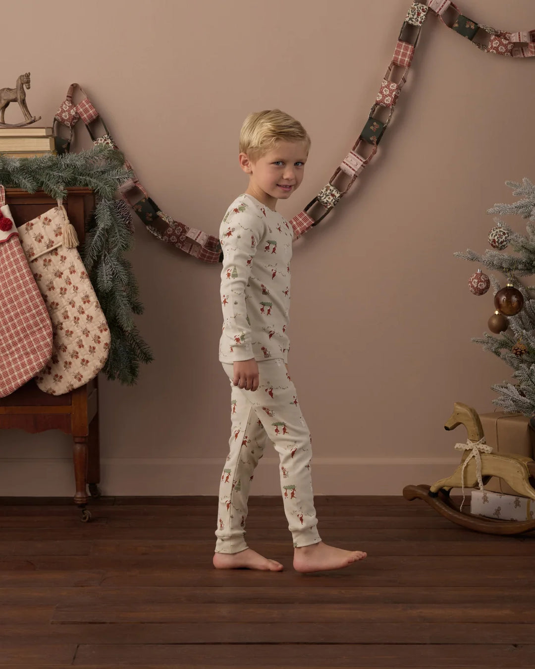 Organic Long Sleeve Pajama Set Gnome Village
