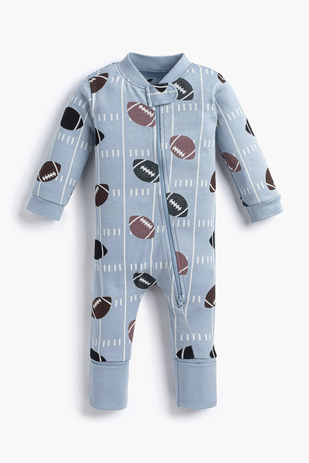 Organic Zip Footie Pajamas • Football Fun
