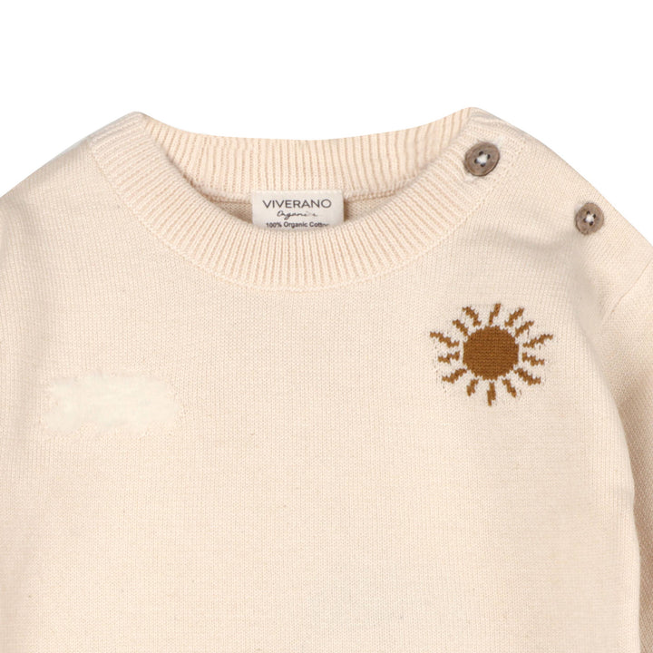 ORGANIC Farm Tractor Embroidered Sweater Knit Baby Pullover