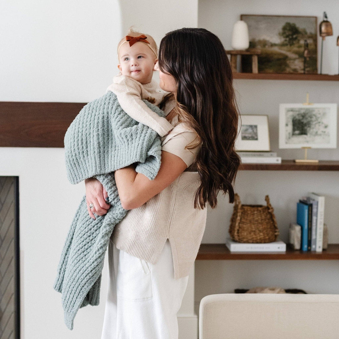 Waffle Knit Receiving Blanket Elm