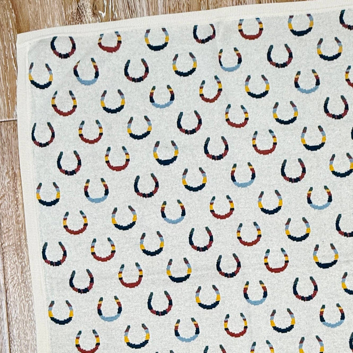 Horseshoe - Organic Cotton Jacquard Knit Baby Blanket