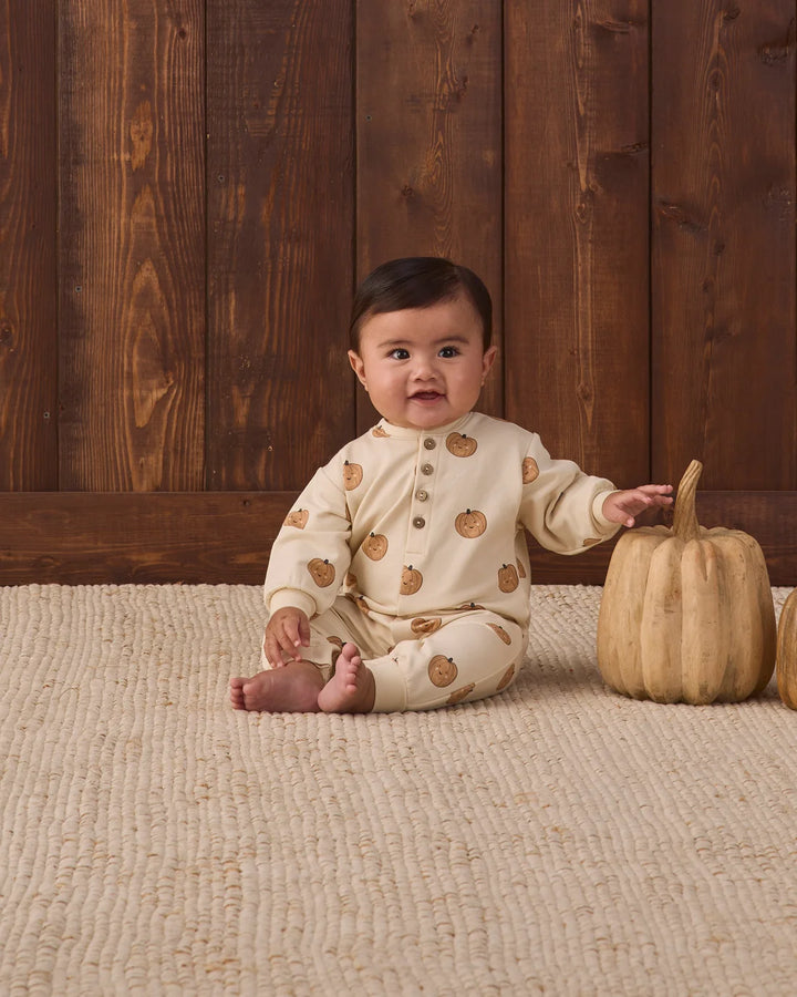 ORGANIC Relaxed Fleece Jumpsuit Pumpkins