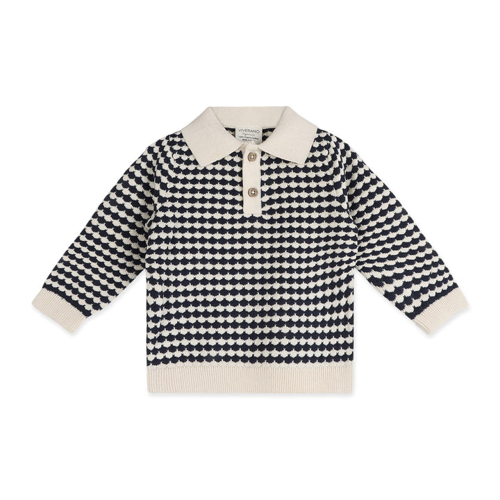Leo Textured Knit Polo Baby Pullover &amp; Pant (Organic Cotton)