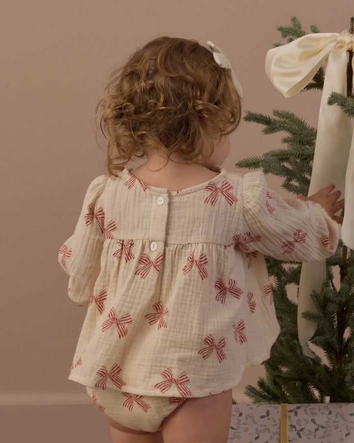 Sophia Top + Bloomer Set Peppermint Bows