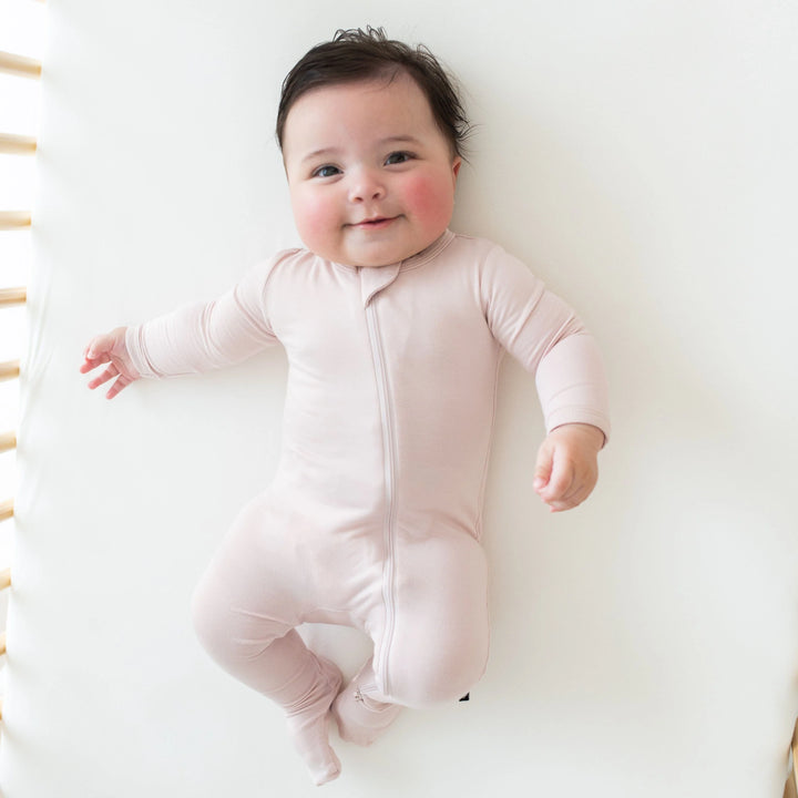 KYTE BABY bamboo zippered footie in blush