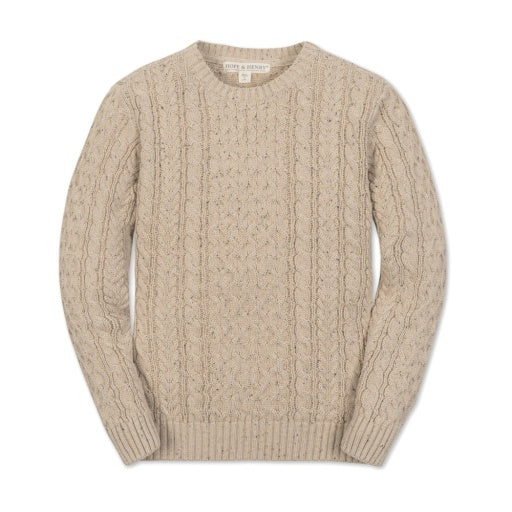 Organic Natural Fleck Fisherman Sweater