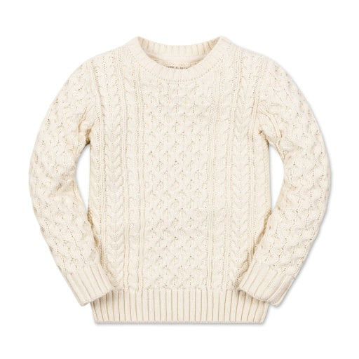 Organic Ivory Fisherman Sweater