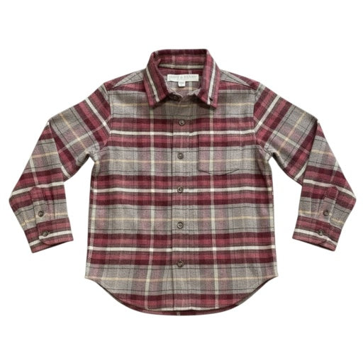Organic Rosy Taupe Plaid Flannel Shirt