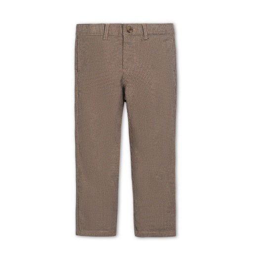 Organic Camel Houndstooth Brushed Suit Pant
