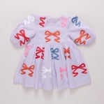Brooke Dress Lavender Multi Bow Applique