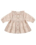 ORGANIC Ruffle Collar Button Dress Pink Blossom