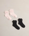 NORALEE Ruffle Socks Black, Blush
