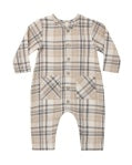 ORGANIC Pocketed Woven Jumpsuit Fall Plaid