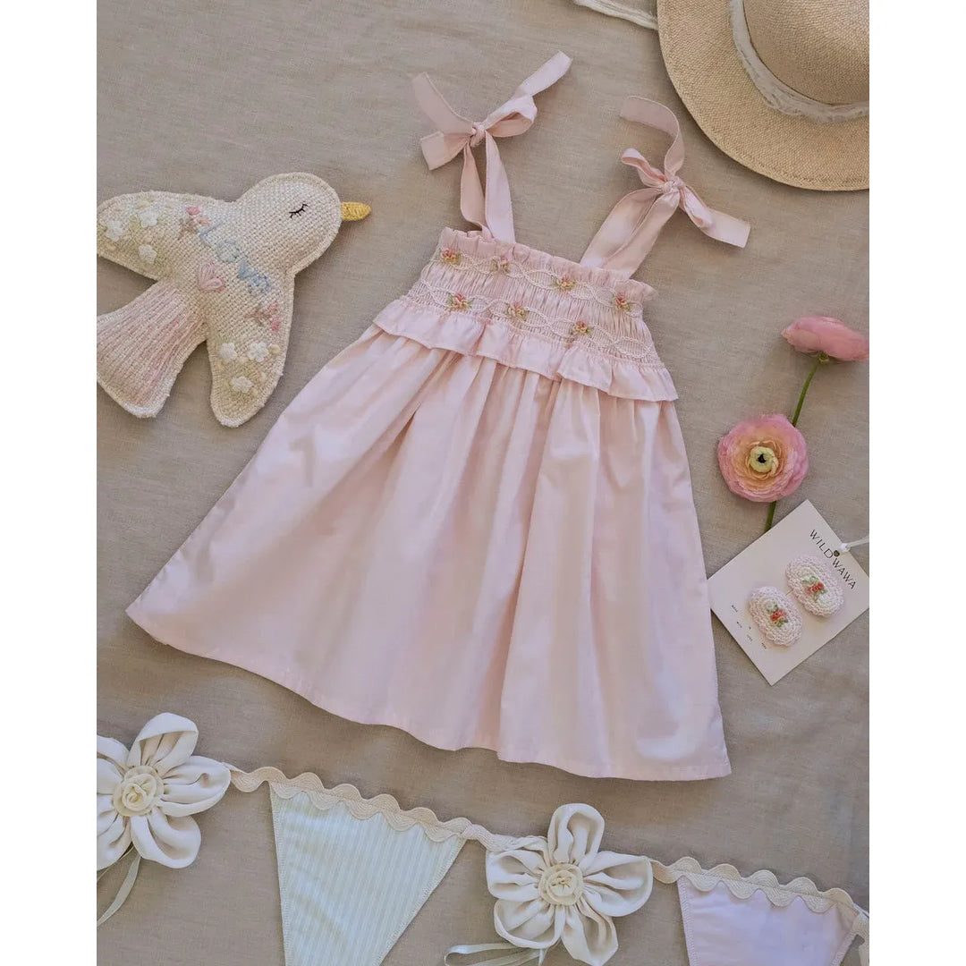 Athena Smocked Dress Pink