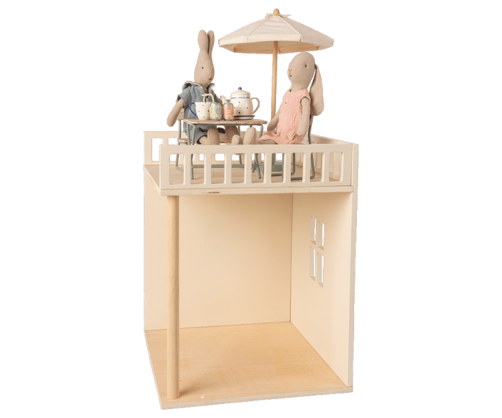 MAILEG Miniature garden set - Table with chair and bench