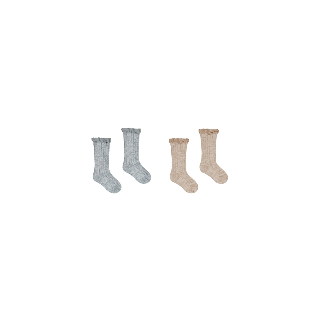 CHUNKY KNIT SOCKS || PUTTY, DUSTY BLUE