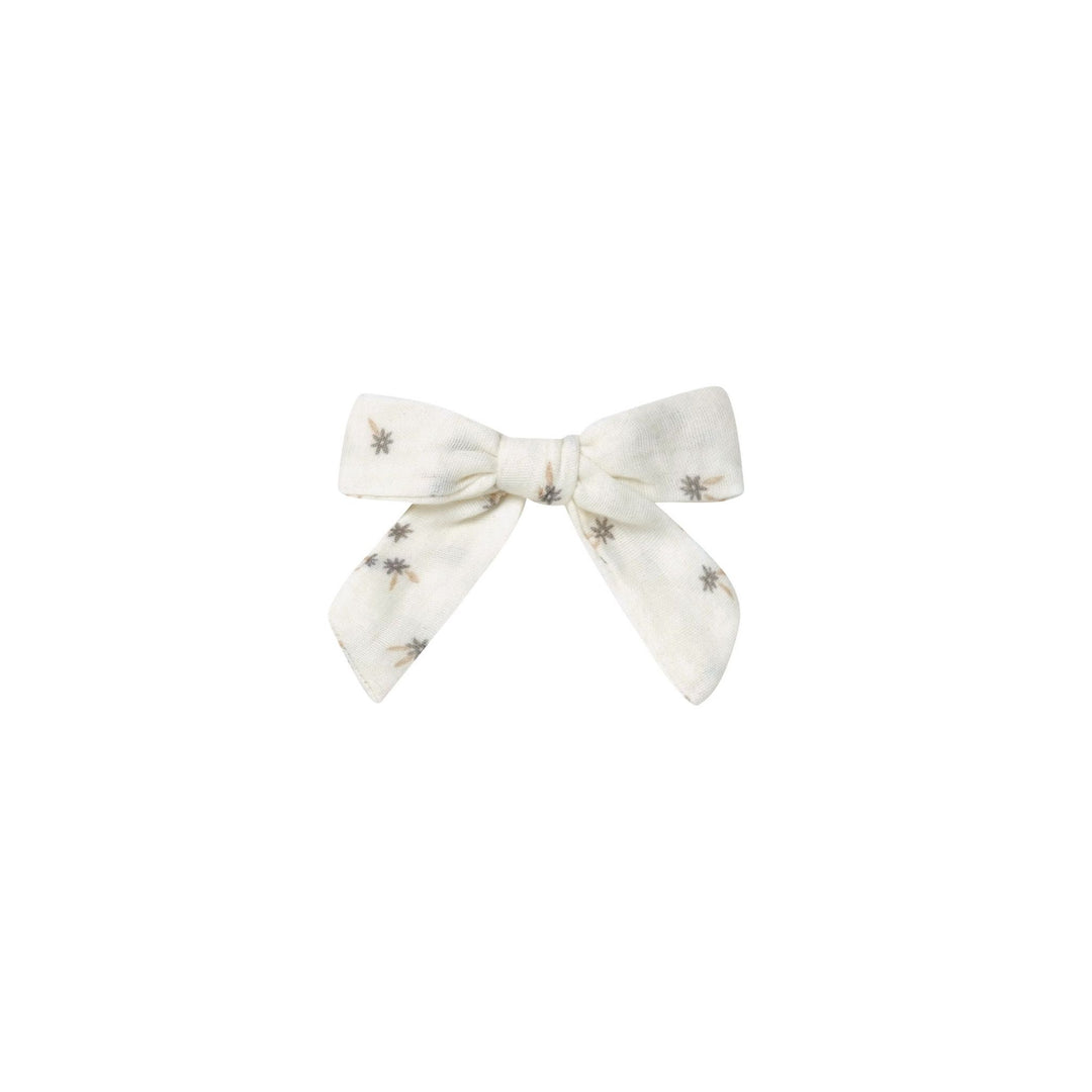 girl bow with clip || blue daisy